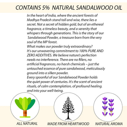 Organic White Sandalwood Root Powder With 100% Sandalwood Oil 50gm hollywoodsecrets