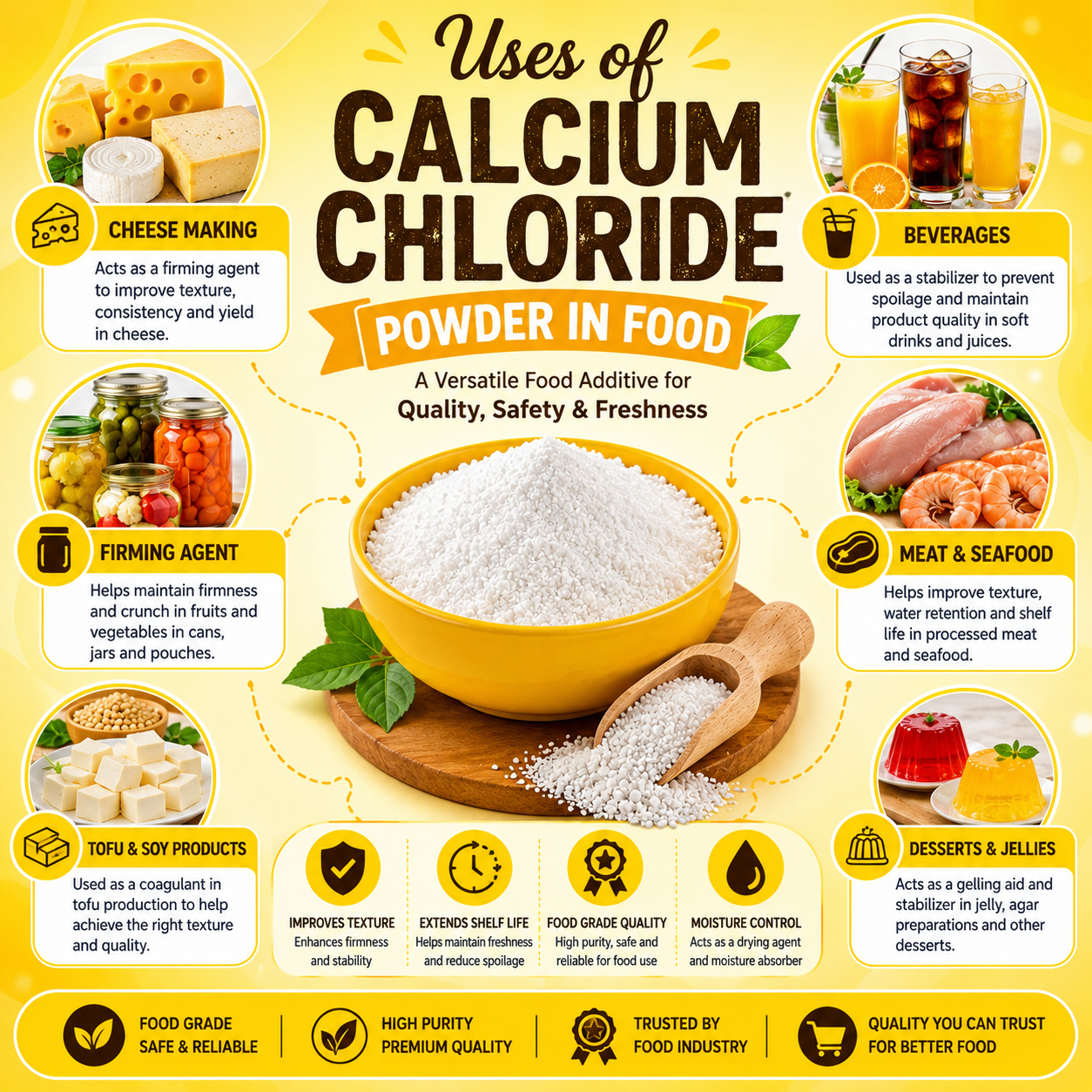 Calcium Chloride Powder 200 gm Food Grade Hollywood Secrets