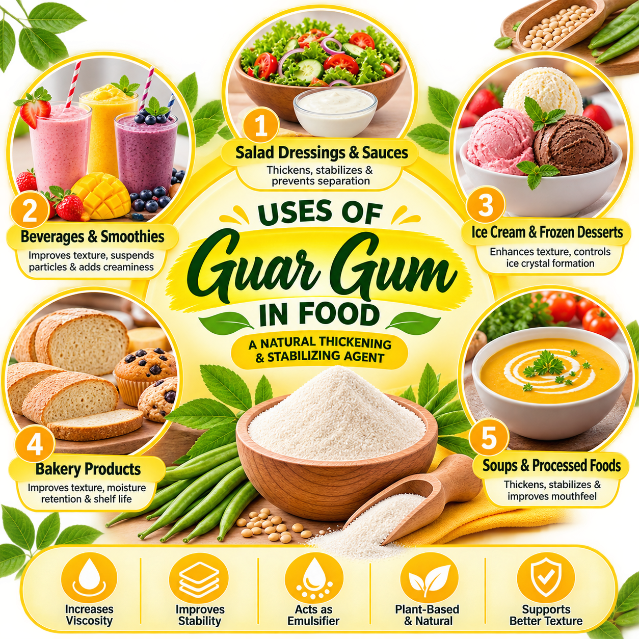 Guar Gum Powder Food Grade 200 gm Hollywood Secrets