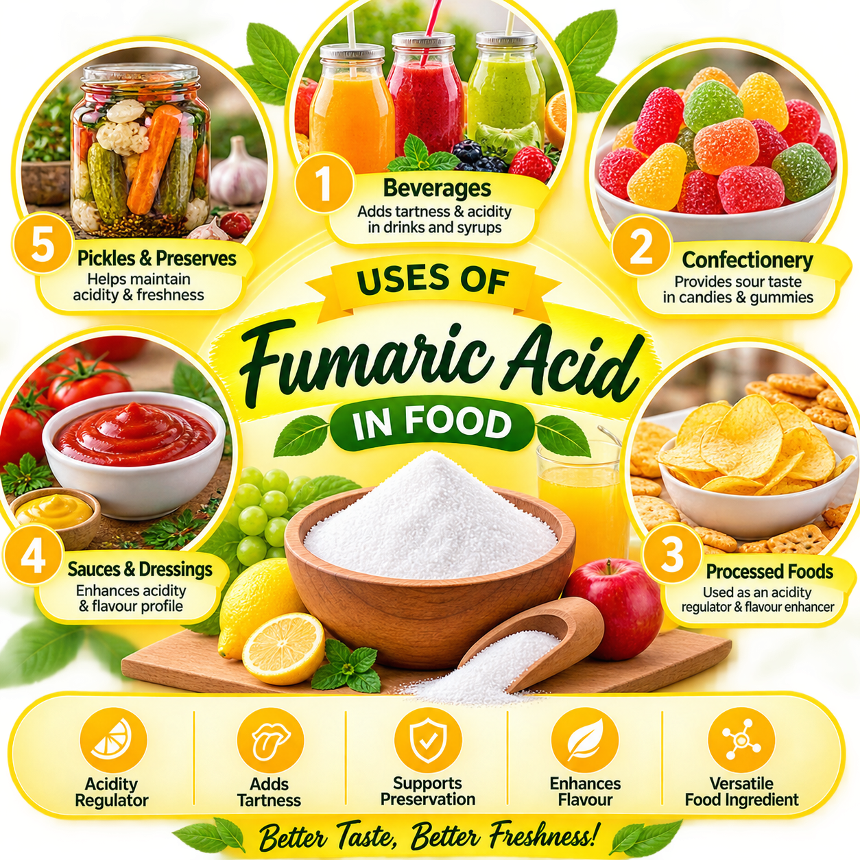 Pure Fumaric Acid Food Grade 200 gm Hollywood Secrets