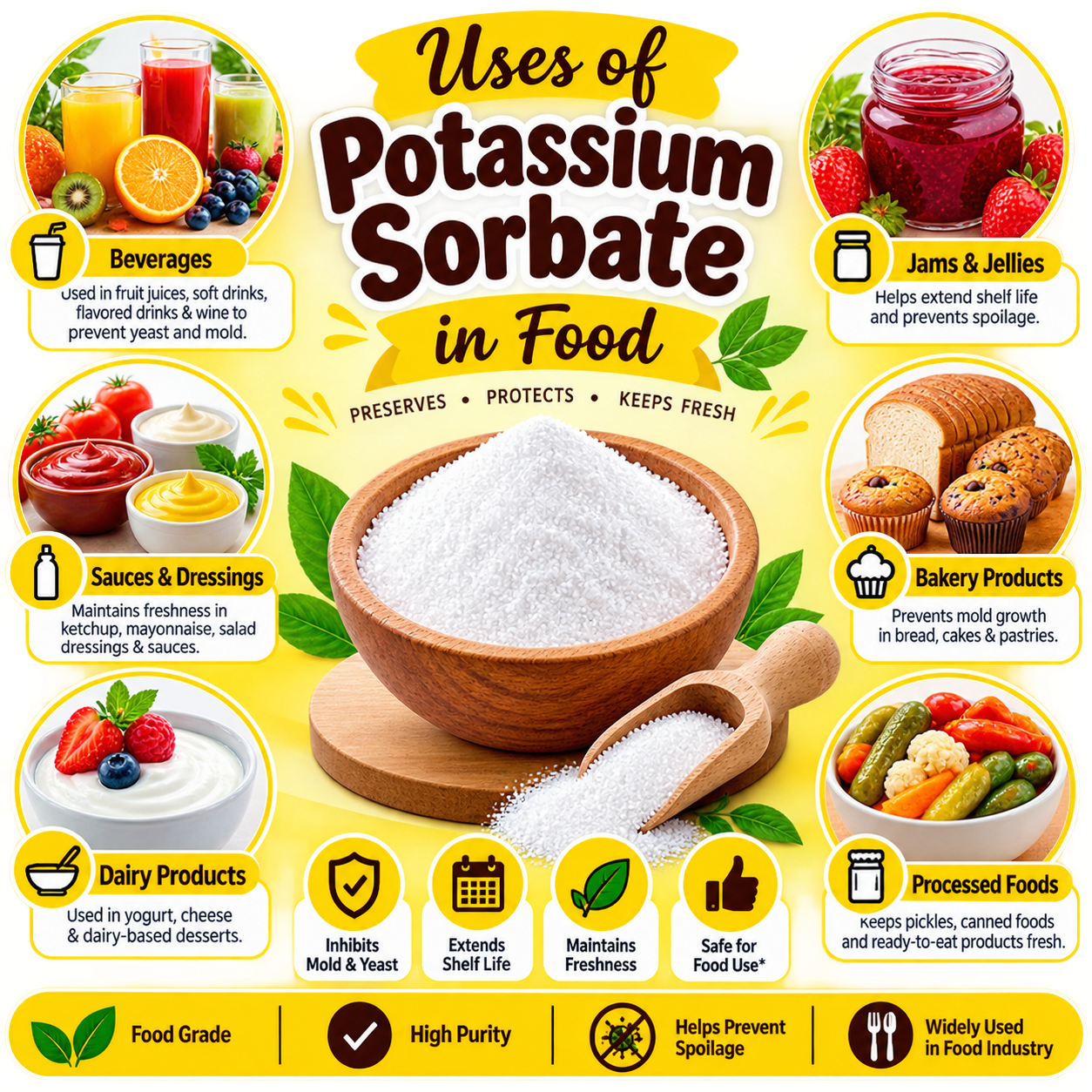 Potassium Sorbate Preservative Powder 200 gm Hollywood Secrets