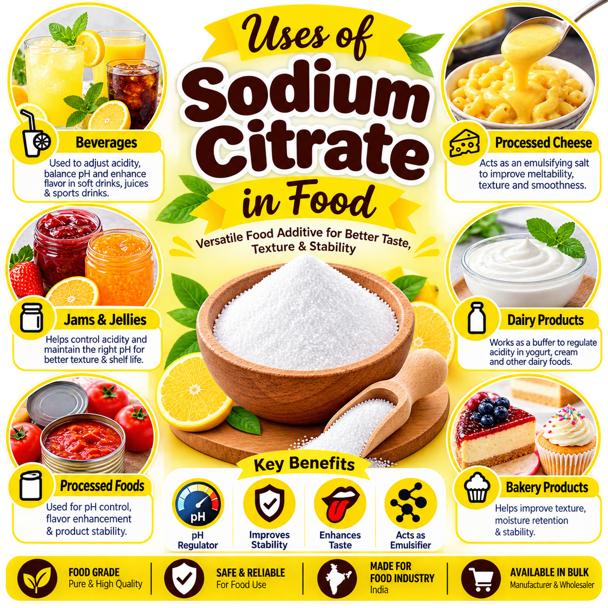 Pure Sodium Citrate Powder Food Grade 200 gm Hollywood Secrets
