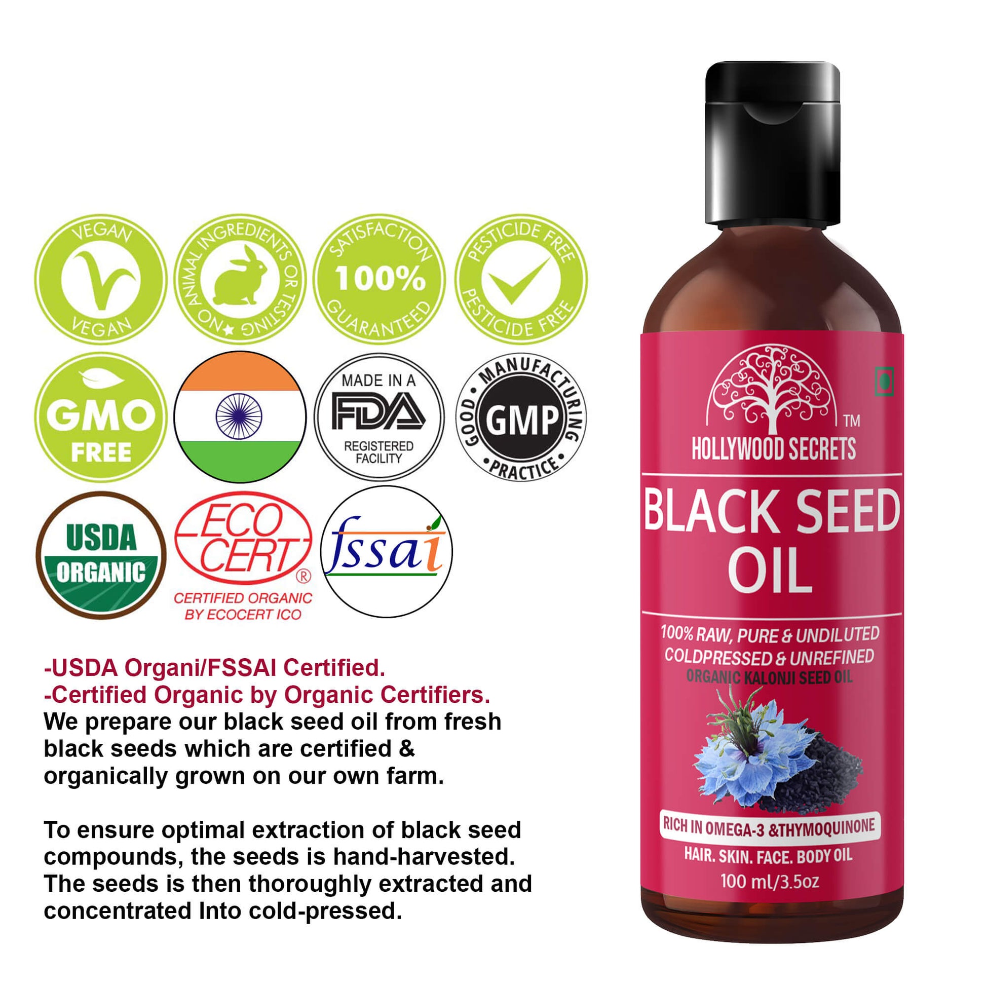 Pure Kalonji Carrier Oil (Black Cummin Seed Oil)