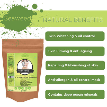 Organic Charcoal Seaweed Powder Peel Off Mask For Skin (100 Gms)