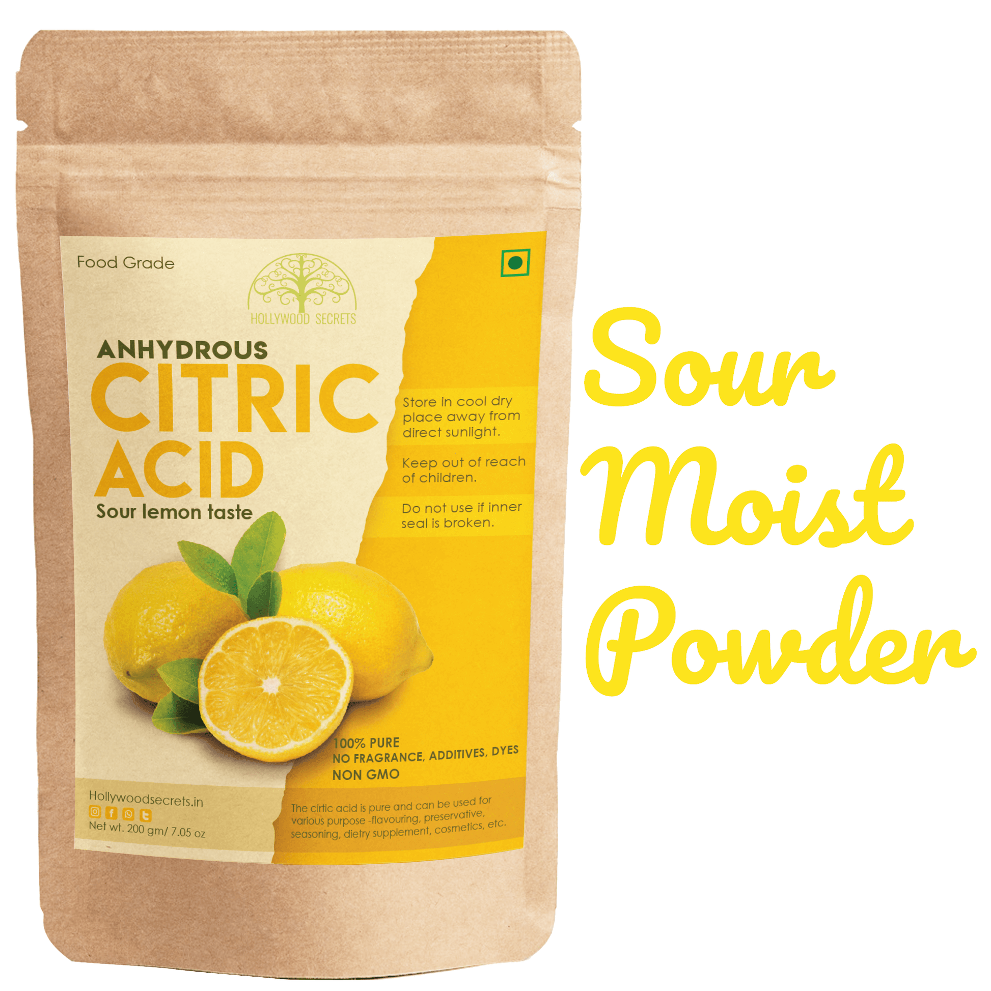 Pure Citric Acid Powder 200 Gms Hollywood Secrets