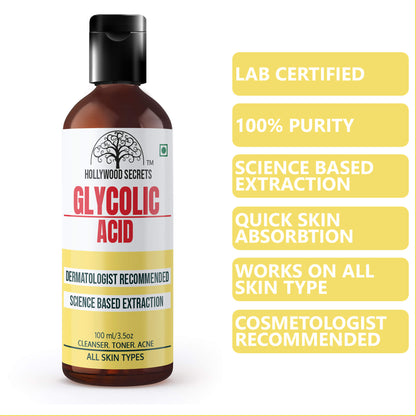 Pure 75% Glycolic Acid Liquid 100 ml Hollywood Secrets