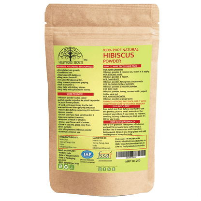 Organic Hibiscus Powder Food Grade (100 Gms) Hollywood Secrets