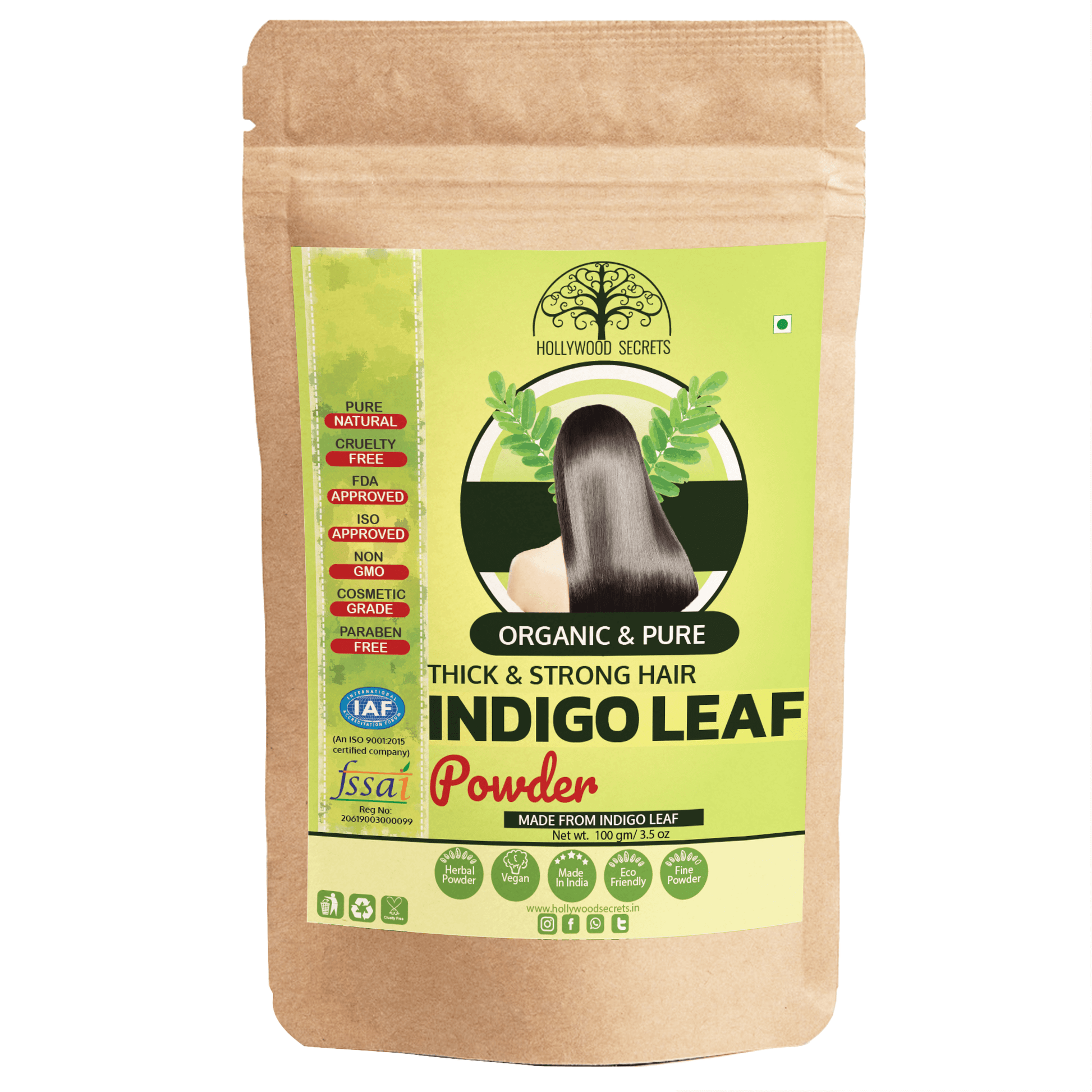 Organic Indigo Powder (100 Gms) hollywoodsecrets