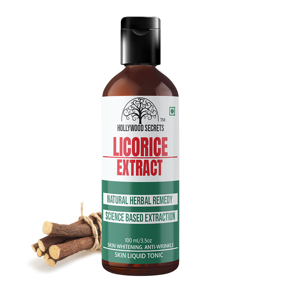 Pure 85% Licorice Mulethi Liquid Extract 100 ml Hollywood Secrets