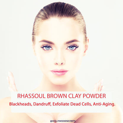 Pure Rhassoul Brown Clay Powder 100Gms Hollywood Secrets