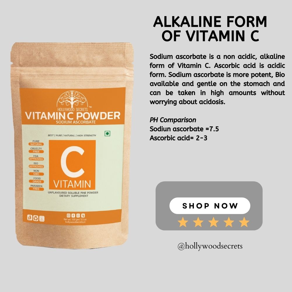 Vitamin C Sodium Ascorbate Powder 100gm Hollywood Secrets