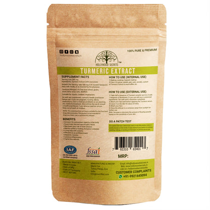 Pure Turmeric Extract Powder Supplements 20% Curcumin 50 gm Hollywood Secrets