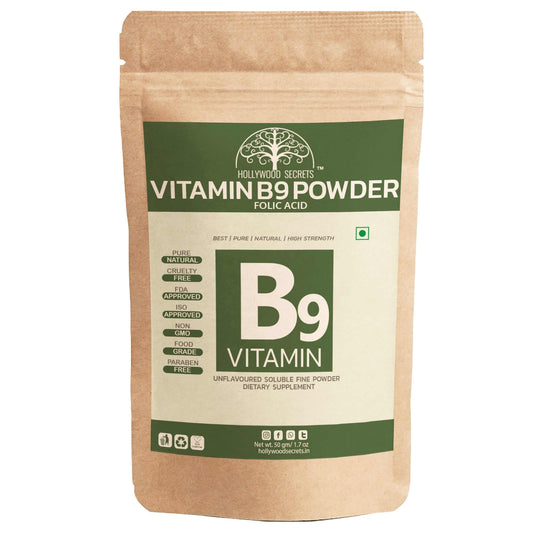 Vitamin B9 Folic Acid Powder 50gms Hollywood Secrets