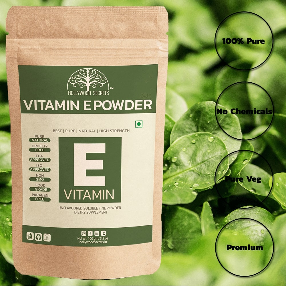 100% Pure Vitamin E Powder For Skin Hair (100 Gms) Hollywood Secrets
