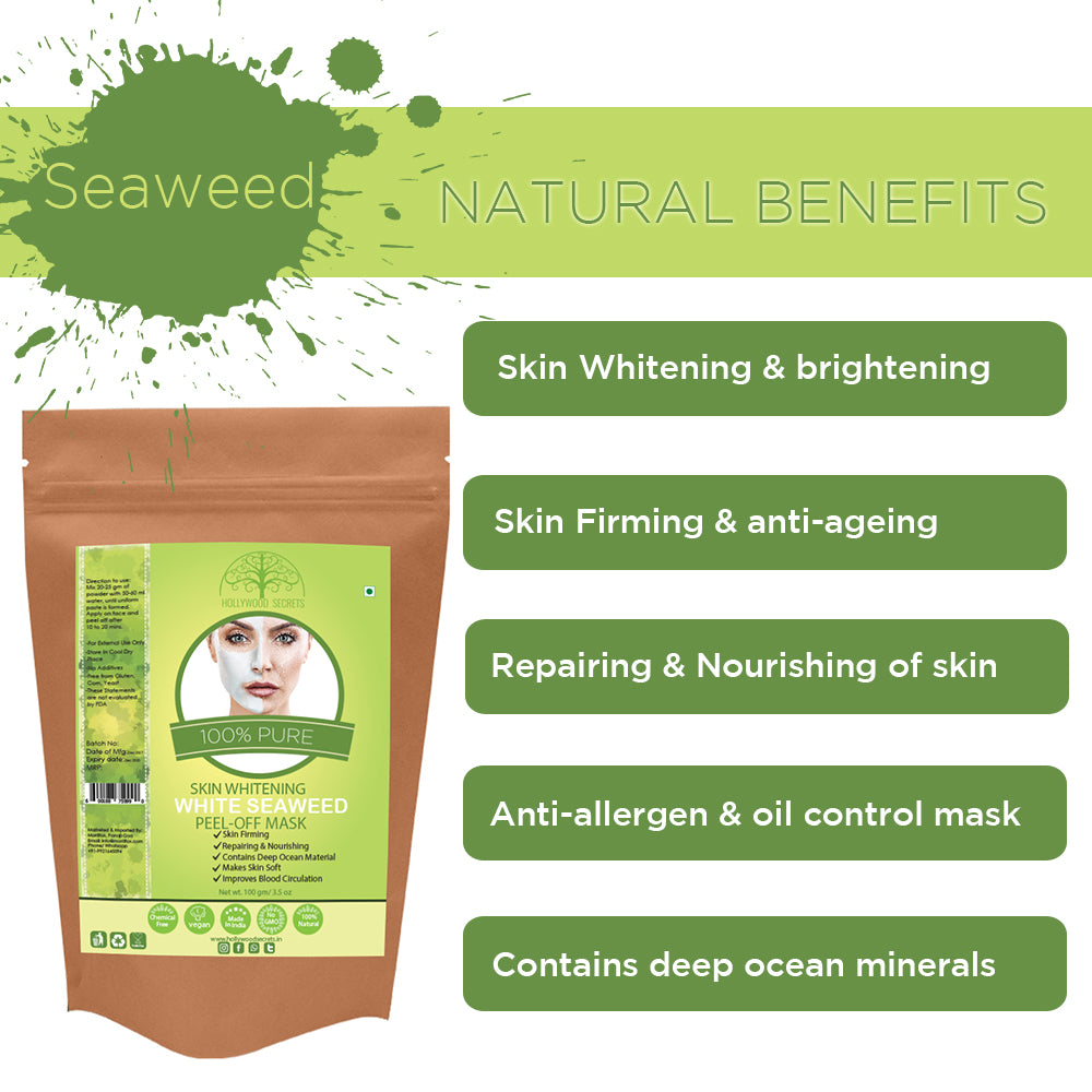 Organic White Seaweed Powder Peel Off Mask For Skin 100 Gms