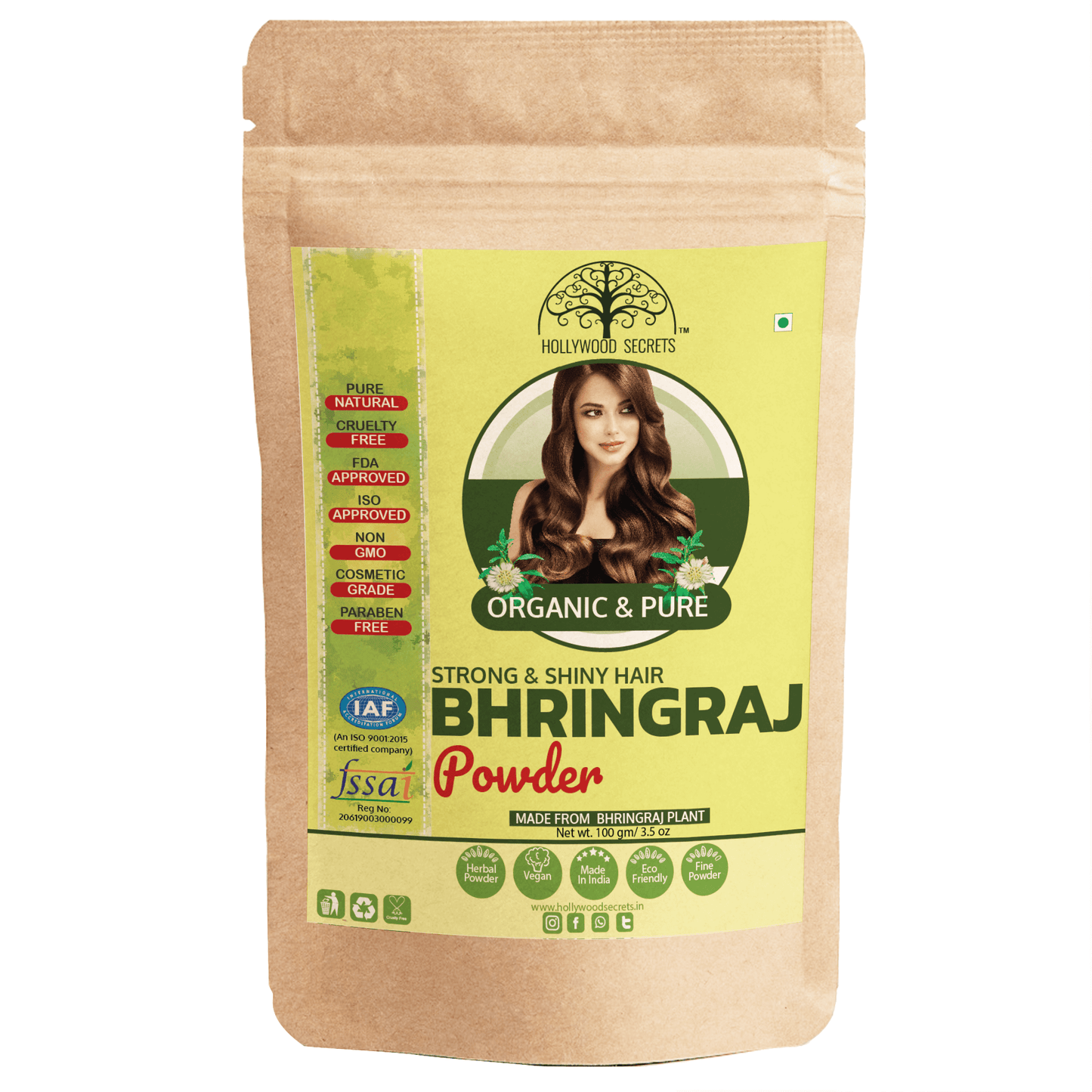 Organic Bhringraj Powder (100 Gms) hollywoodsecrets