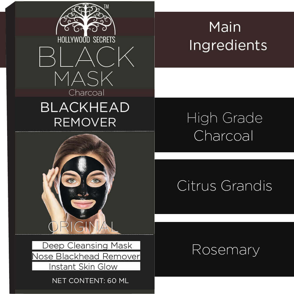Black Mask Blackhead Remover Purifying Black Peel Off Mask - Activated Charcoal hollywoodsecrets