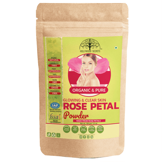 Natural Rose Petal Powder For Skin (100 Gms) hollywoodsecrets