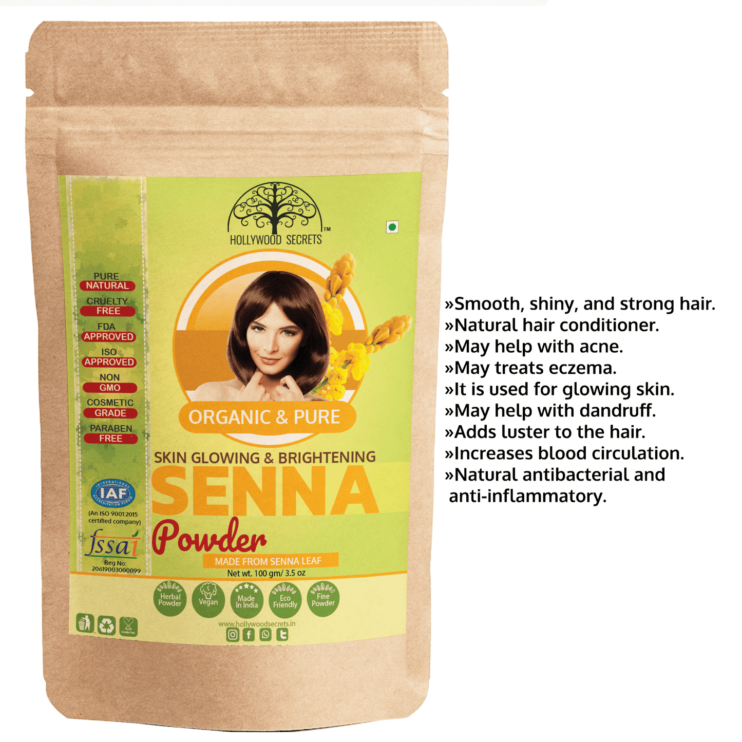 Pure Senna Powder (100 Gms) Hollywood Secrets