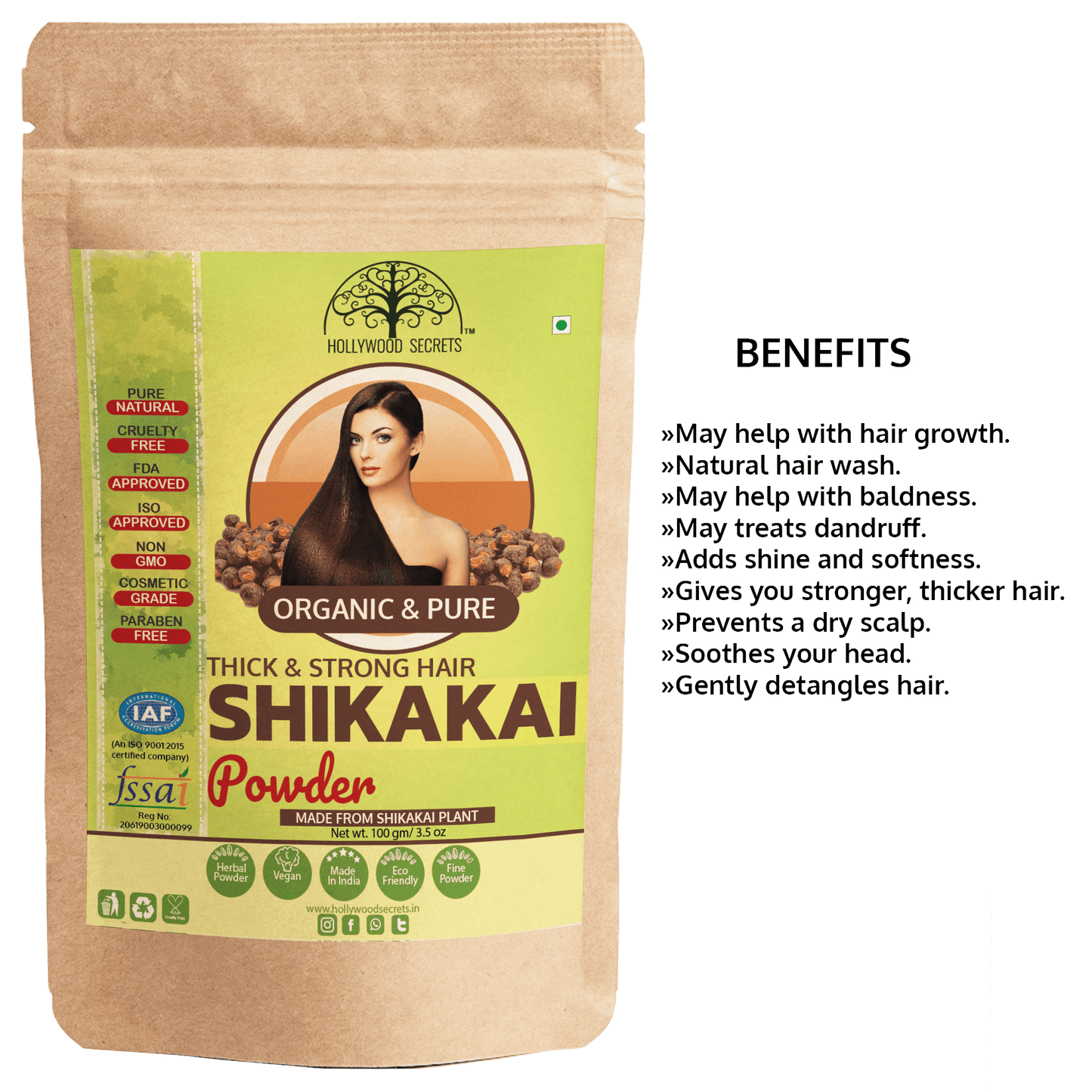 Organic Shikakai Powder (100 Gms) hollywoodsecrets