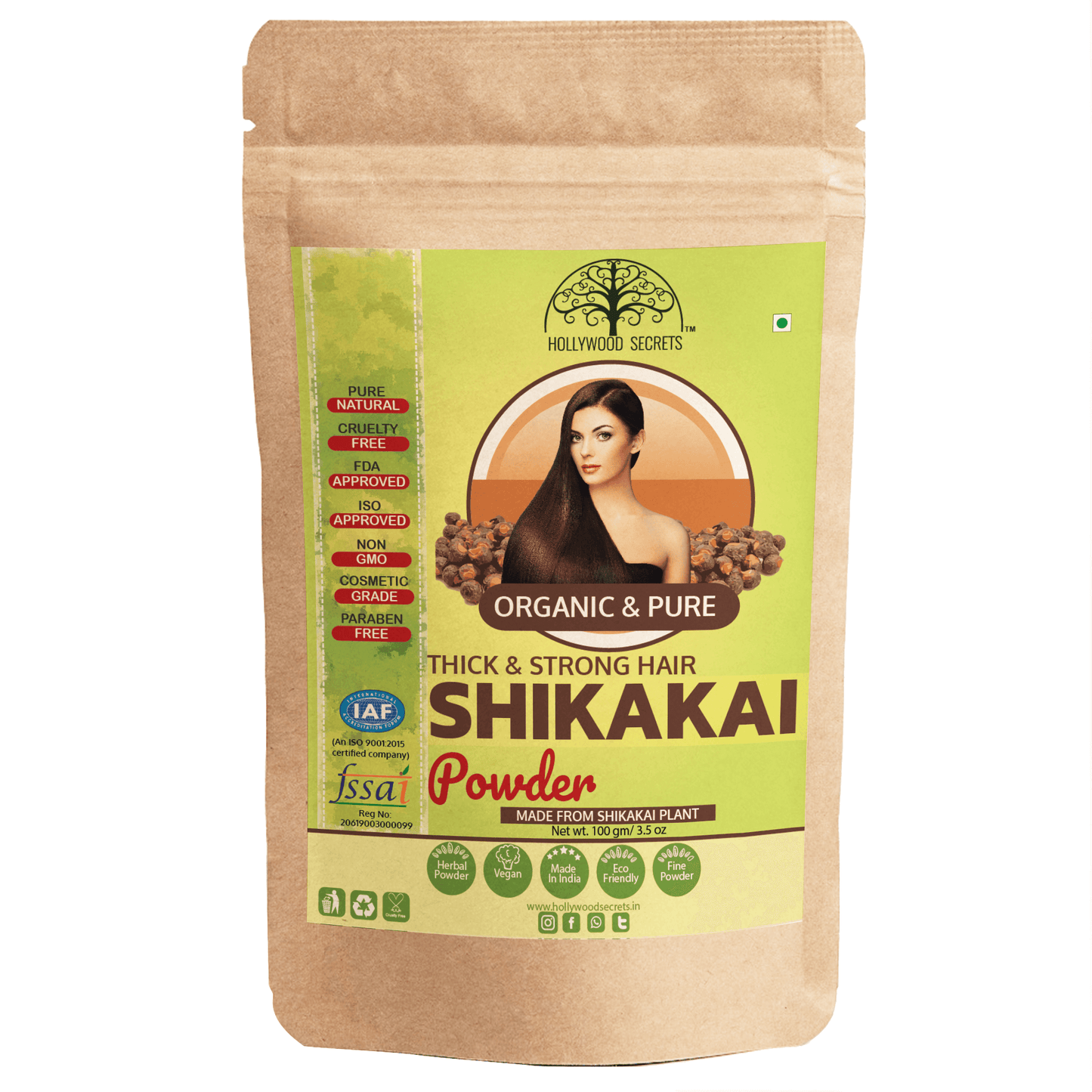 Organic Shikakai Powder (100 Gms) hollywoodsecrets